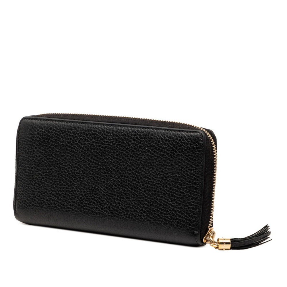 Gucci Soho Interlocking G Tassel Round Zip Long Wallet 598187 Black Leather W... - Picture 2 of 6